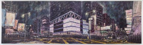 旺角 (MongKok), 672x208cm (168x208cm each, 4 panels), oil on canvas, 2014
